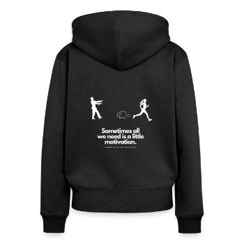 Extra Motivation for Runner Zombie - Women's Premium Organic Zip Hoodie - black - Back - Julia (174cm)