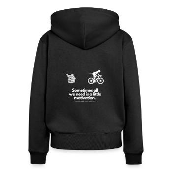 Extra Motivation Female Cyclists Flush - Women's Premium Organic Zip Hoodie - black - Back - Julia (174cm)