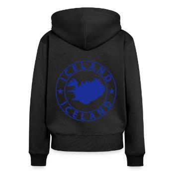 Island - Frauen Premium Bio Zip Hoodie - Schwarz - Hinten - Julia (174cm)