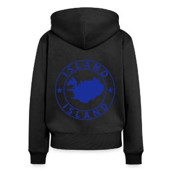 Island - Frauen Premium Bio Zip Hoodie - Schwarz - Hinten - Julia (174cm)