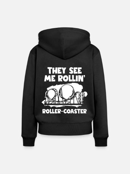 They See Me Rollin - Frauen Premium Bio Zip Hoodie - Schwarz