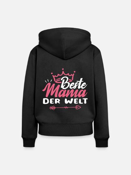 Beste Mama der Welt - Frauen Premium Bio Zip Hoodie - Schwarz
