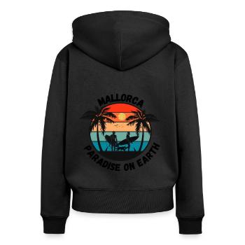 Mallorca - Paradise on Earth - Women's Premium Organic Zip Hoodie - black - Back - Julia (174cm)