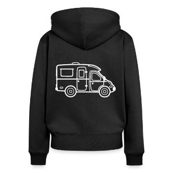 Motorhome partially integrated - contour white - Women's Premium Organic Zip Hoodie - black - Back - Julia (174cm)