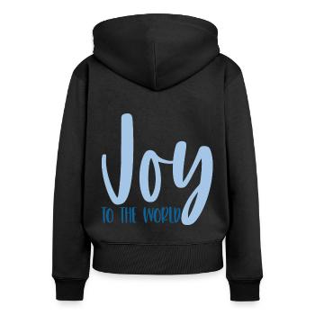 Joie au monde - Sweat à capuche zippé Premium bio Femme - noir - Dos - Julia (174cm)