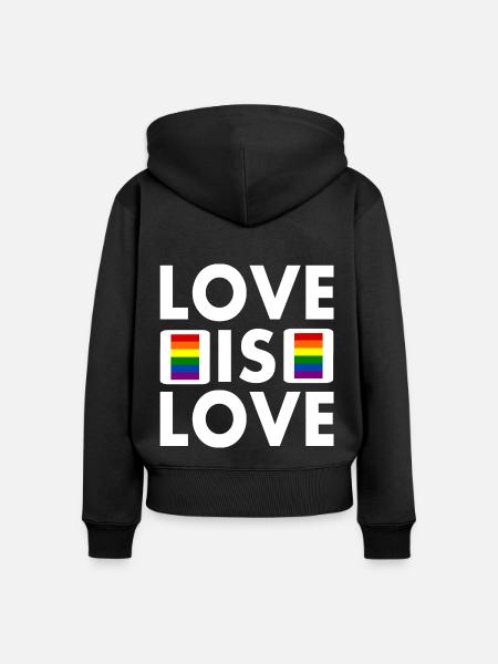 Love is love - Frauen Premium Bio Zip Hoodie - Schwarz