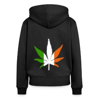 Ireland - Frauen Premium Bio Zip Hoodie - Schwarz - Hinten - Julia (174cm)