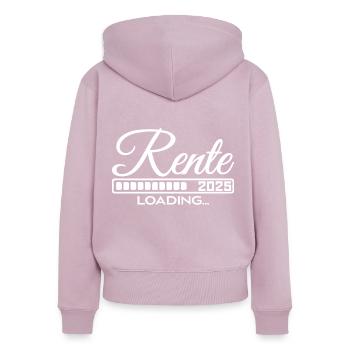Rente 2025 Loading - Frauen Premium Bio Zip Hoodie - Altrosa - Hinten - Julia (174cm)