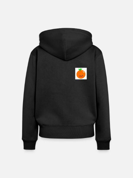 orange - Frauen Premium Bio Zip Hoodie - Schwarz