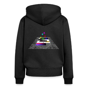 Image de test Télévision Allemagne Nerd Cadeau - Sweat à capuche zippé Premium bio Femme - noir - Dos - Julia (174cm)