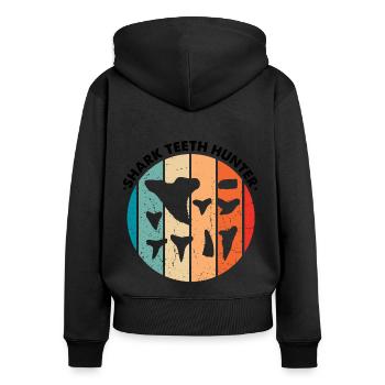 Paleontologist Designs Fossil Hunter Student - Women's Premium Organic Zip Hoodie - black - Back - Julia (174cm)