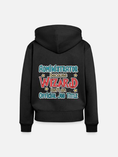 Admin Wizard Administrator - Frauen Premium Bio Zip Hoodie - Schwarz