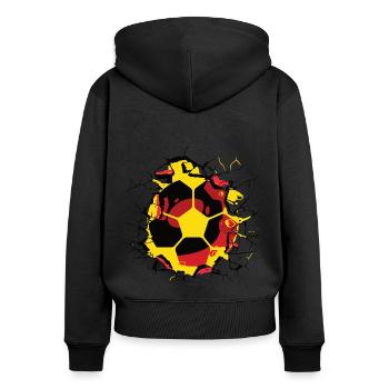 Belgium Soccer Belgian Football Belgium Futbol - Frauen Premium Bio Zip Hoodie - Schwarz - Hinten - Julia (174cm)