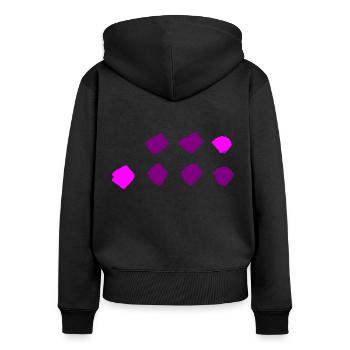 Motif de points à carreaux - rayures - Sweat à capuche zippé Premium bio Femme - noir - Dos - Julia (174cm)