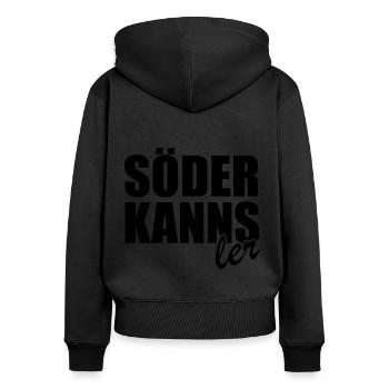 Söder peut le faire - Chancelier - Candidat à la chancellerie - Sweat à capuche zippé Premium bio Femme - noir - Dos - Julia (174cm)