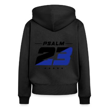 psalm 23 bible verse - Women's Premium Organic Zip Hoodie - black - Back - Julia (174cm)