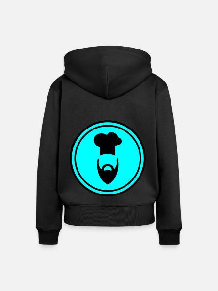 Kochhut icon symbol - Frauen Premium Bio Zip Hoodie - Schwarz