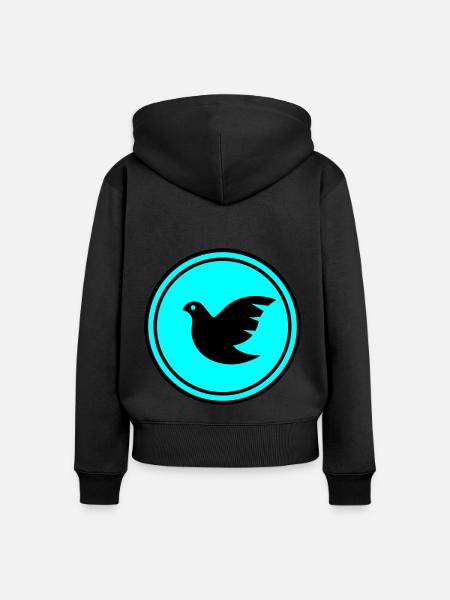 Taube symbol - Frauen Premium Bio Zip Hoodie - Schwarz
