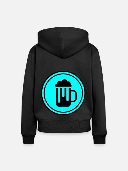 Bier glas - Frauen Premium Bio Zip Hoodie - Schwarz