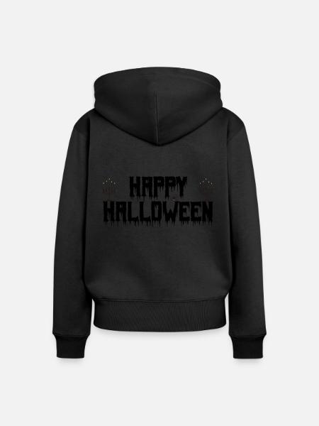 Fröhliches Halloween. Fröhliches Halloween. - Frauen Premium Bio Zip Hoodie - Schwarz