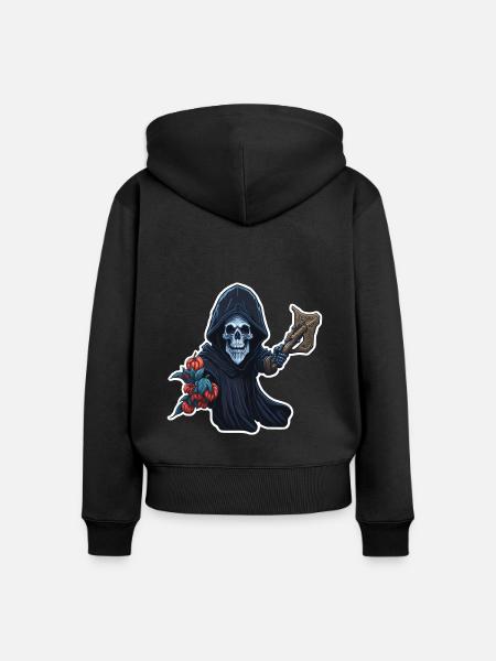 Skelett - Frauen Premium Bio Zip Hoodie - Schwarz