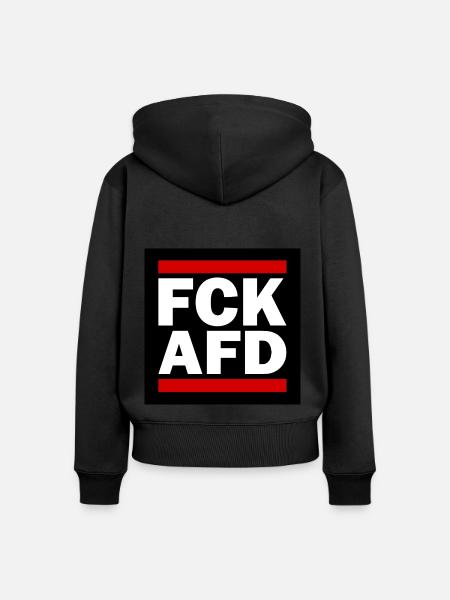 Fck afd - Frauen Premium Bio Zip Hoodie - Schwarz