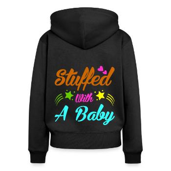 Mother Pregnant Baby Infant T-shirt Mom - Women's Premium Organic Zip Hoodie - black - Back - Julia (174cm)