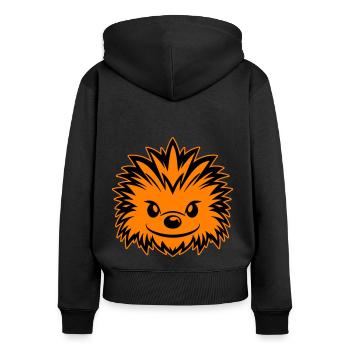 Bande dessinée hérisson - Sweat à capuche zippé Premium bio Femme - noir - Dos - Julia (174cm)