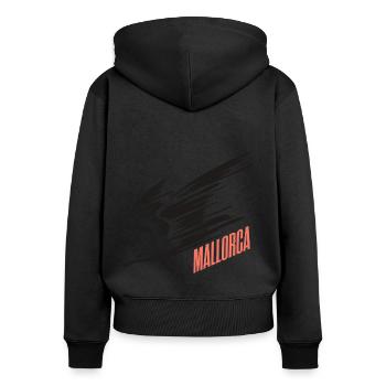 Mallorca Sturzflug Tiefflieger Möwe Urlaub T-Shirt - Frauen Premium Bio Zip Hoodie - Schwarz - Hinten - Julia (174cm)