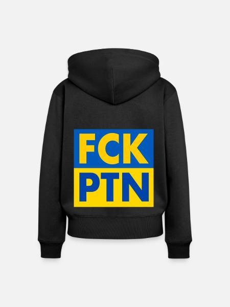 Fck ptn - Frauen Premium Bio Zip Hoodie - Schwarz