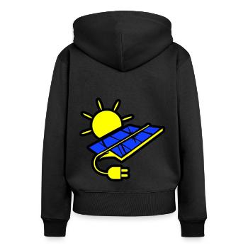 Énergie solaire du système photovoltaïque - Sweat à capuche zippé Premium bio Femme - noir - Dos - Julia (174cm)