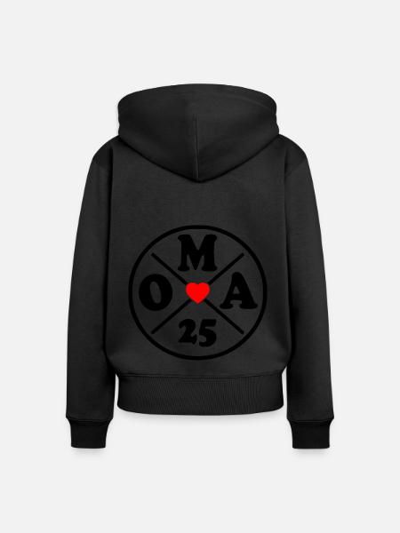 Oma 2025 - Frauen Premium Bio Zip Hoodie - Schwarz