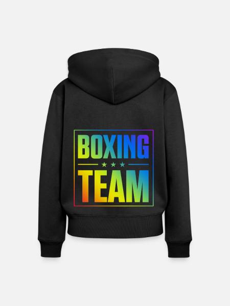 Boxing Team - Frauen Premium Bio Zip Hoodie - Schwarz