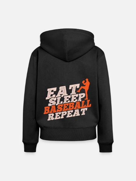 Baseball - Frauen Premium Bio Zip Hoodie - Schwarz