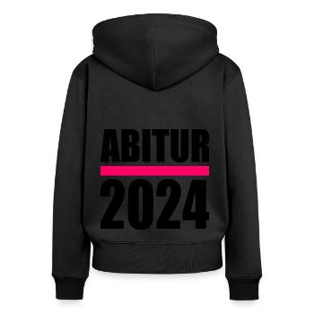 Abitur 2024 - Frauen Premium Bio Zip Hoodie - Schwarz - Hinten - Julia (174cm)