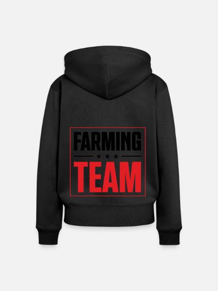 Farming Team - Frauen Premium Bio Zip Hoodie - Schwarz
