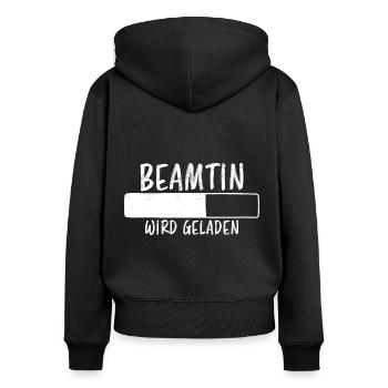Beamtin Spruch Verbeamtung Büro Beamtin Geschenk - Frauen Premium Bio Zip Hoodie - Schwarz - Hinten - Julia (174cm)