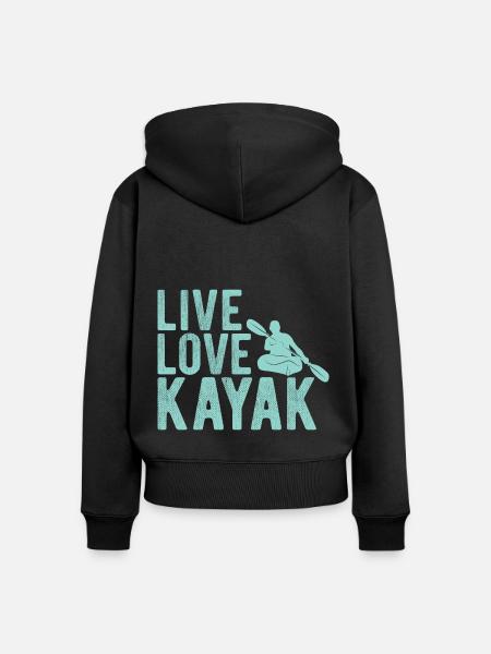 Paddel-Boot Kanu-Fahrer Für Kajak - Frauen Premium Bio Zip Hoodie - Schwarz