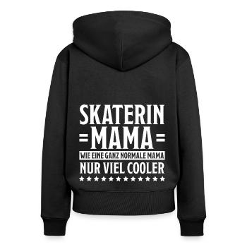 Skaterin Lustiger Spruch Skating Skaterin Geschenk - Frauen Premium Bio Zip Hoodie - Schwarz - Hinten - Julia (174cm)