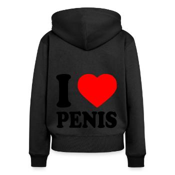 I love penis - Women's Premium Organic Zip Hoodie - black - Back - Julia (174cm)