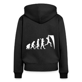 Ninja Warrior Evolution - Frauen Premium Bio Zip Hoodie - Schwarz - Hinten - Julia (174cm)
