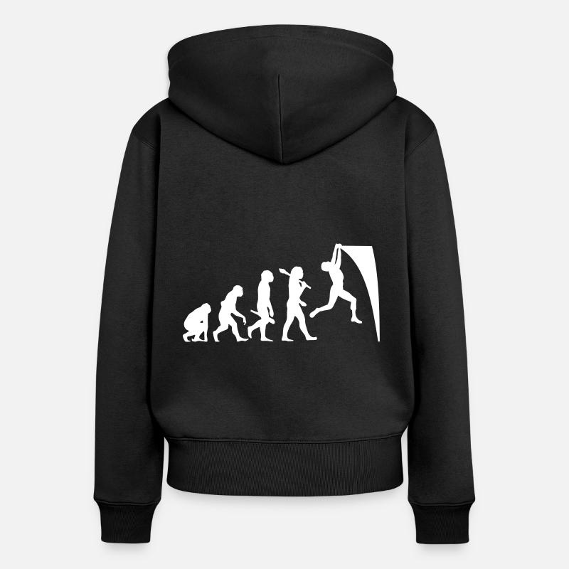 Ninja Warrior Evolution - Frauen Premium Bio Zip Hoodie - Schwarz