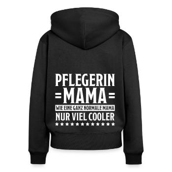 Pflegerin Spruch Pflegekraft Pflegerin Geschenk - Frauen Premium Bio Zip Hoodie - Schwarz - Hinten - Julia (174cm)