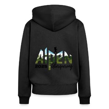 Alpenüberquerung Alpen Überquerung 2025 Wandern - Frauen Premium Bio Zip Hoodie - Schwarz - Hinten - Julia (174cm)