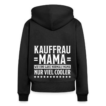 Kauffrau Spruch Verkäuferin Fun Kauffrau Geschenk - Frauen Premium Bio Zip Hoodie - Schwarz - Hinten - Julia (174cm)