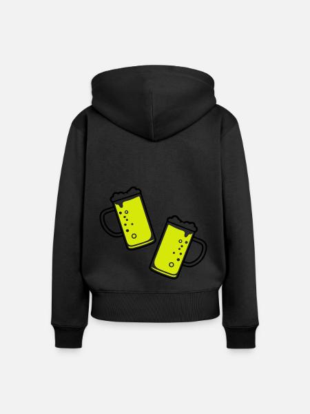 Bierglas Bierkrug Bier - Frauen Premium Bio Zip Hoodie - Schwarz