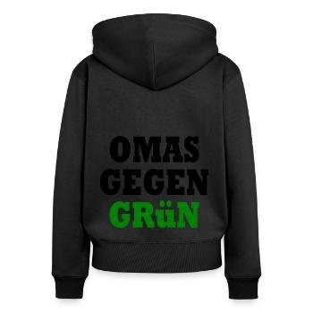 Omas gegen grün - Frauen Premium Bio Zip Hoodie - Schwarz - Hinten - Julia (174cm)