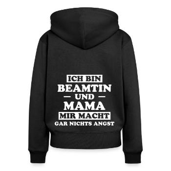 Beamtin Spruch Verbeamtung Büro Beamtin Geschenk - Frauen Premium Bio Zip Hoodie - Schwarz - Hinten - Julia (174cm)