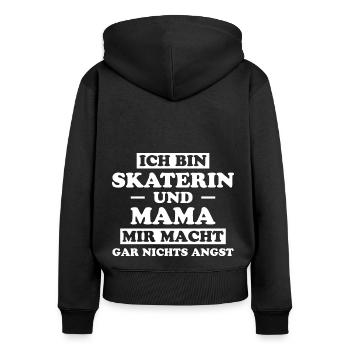 Skaterin Lustiger Spruch Skating Skaterin Geschenk - Frauen Premium Bio Zip Hoodie - Schwarz - Hinten - Julia (174cm)