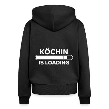 Köchin Spruch Kochen Job Lustiges Köchin Geschenk - Frauen Premium Bio Zip Hoodie - Schwarz - Hinten - Julia (174cm)